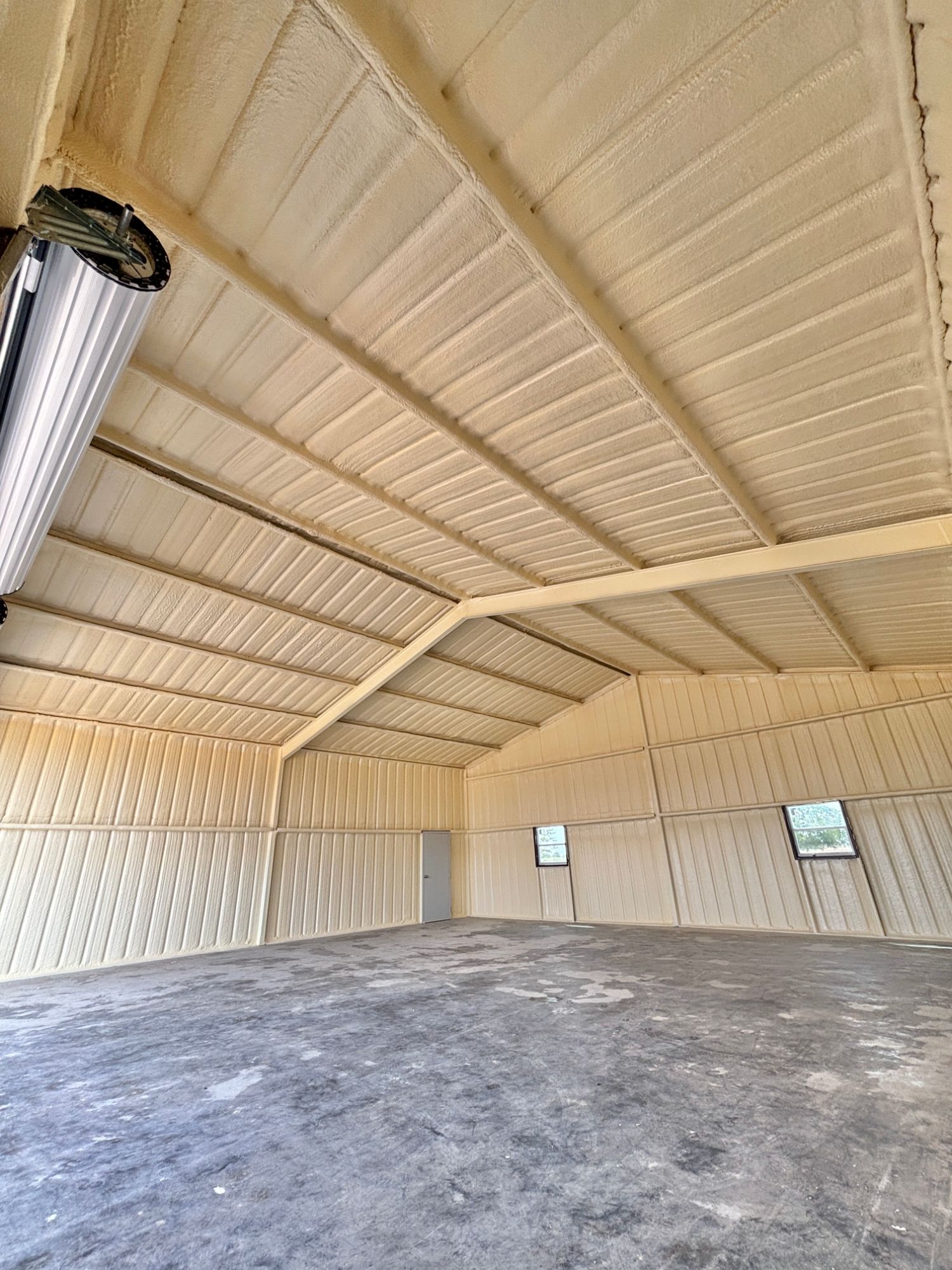 Spray foam metal building insulation